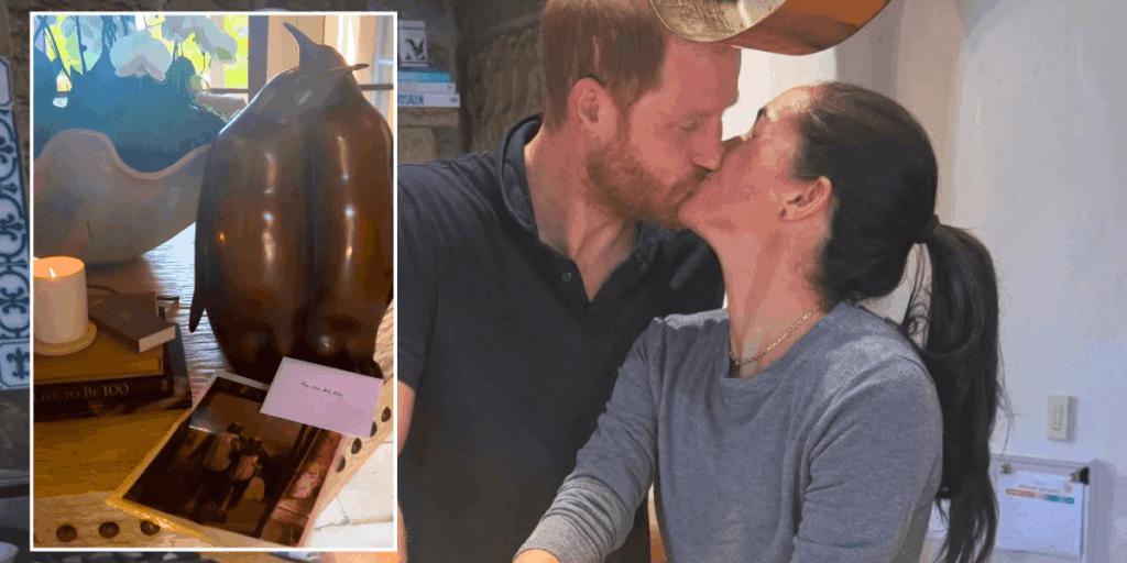 Prince Harry presents penguin statues to Meghan Markle eight years after royal wedding Prince Harry presents penguin statues to Meghan Markle eight years after royal wedding