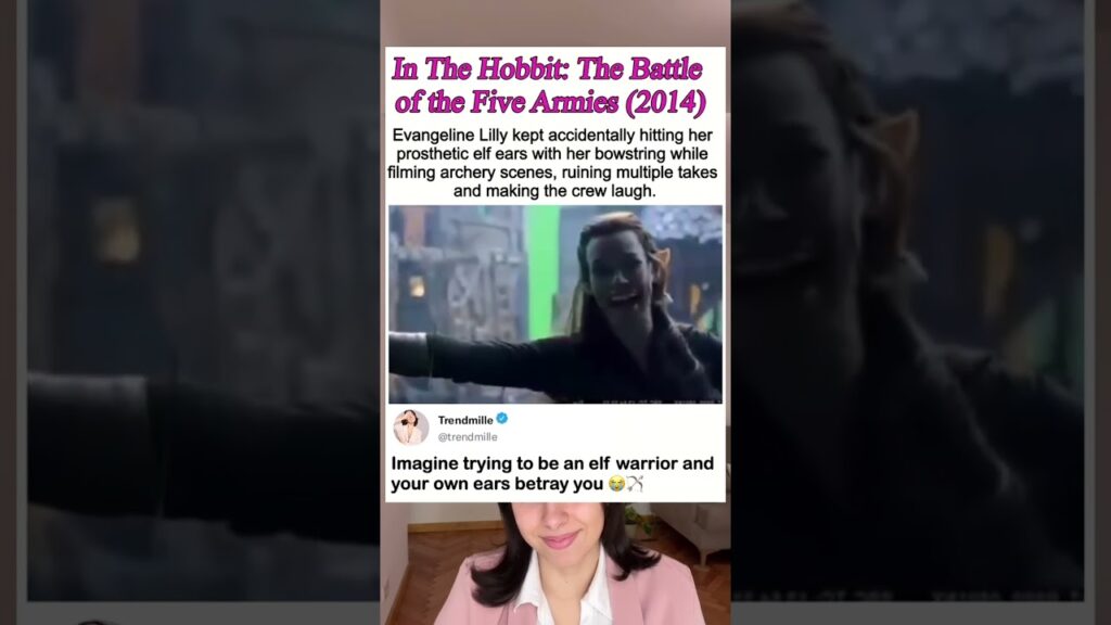 In The Hobbit: The Battle of the Five Armies (2014)Evangeline Lilly kept accidentally hitting her