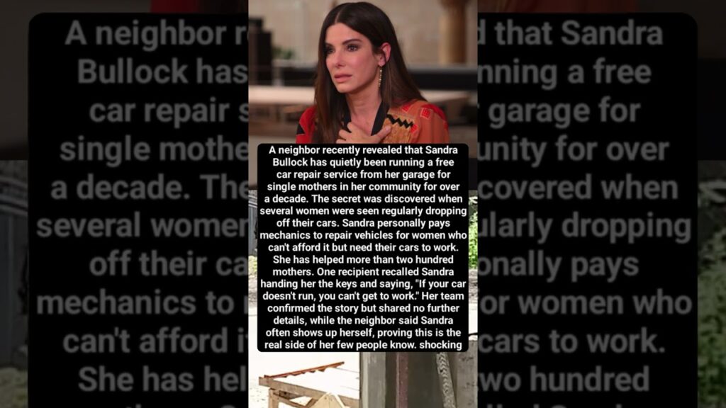 The Quiet Kindness of Sandra Bullock Few People Ever See" #sandrabullock #kindnessmatters #stories