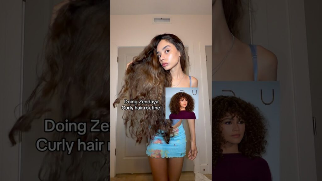 I did ZENDAYA curly hair routine ✨😱✨ #hair #curlyhairroutine #haircare #shorts #zendaya