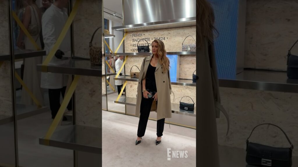 Blake Lively arrives at FENDI's celebration of the Baguette® 26424 Re-Edition.