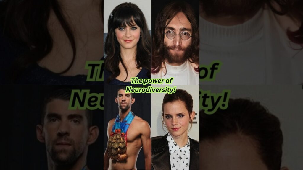 The power of Neurodiversity! Zooey Deschanel, Lennon, Phelps, Emma Watson. #adhd#trending#short