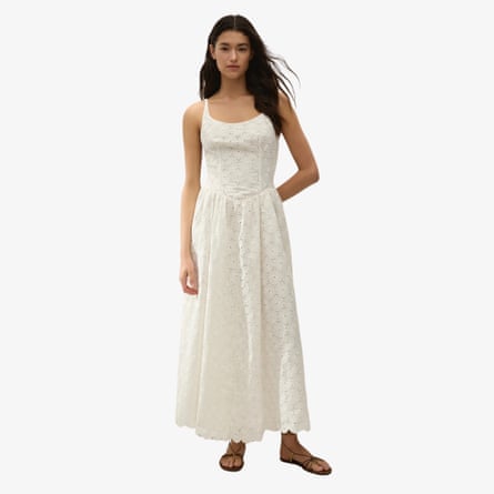 Faithful Milana Midi Dress Dolce Broderie White