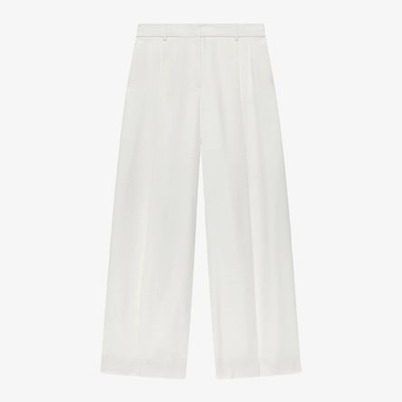 Mint Velvet Cream Tailored Wide Leg Trousers