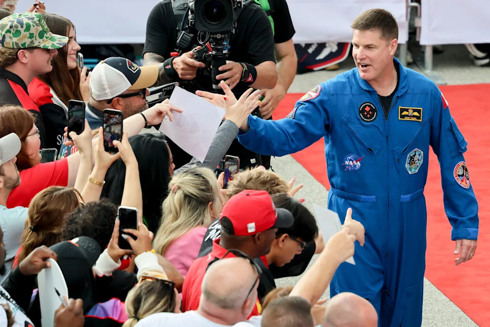Canadian astronaut from the Artemis II mission Jeremy Hansen walks the red carpet Sunday, May 24, 2026, ahead of the 110th running of the Indianapolis 500 at Indianapolis Motor Speedway.