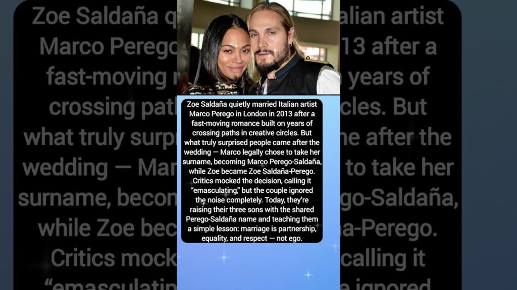 “Zoe Saldaña’s Husband Took Her Last Name… And Never Regretted It ❤️”