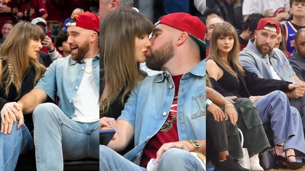 Taylor Swift and Travis Kelce being THE MAIN CHARACTERS at Knicks Vs Cavaliers game for 10 minutes..