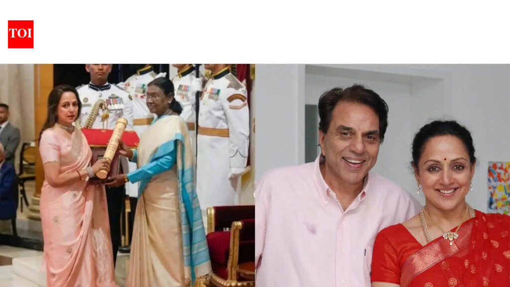 Dharmendra: Hema Malini’s emotional note on receiving Dharmendra’s Padma Vibhushan; 'I felt Dharam ji holding my hand,' says veteran actress | Hindi Movie News