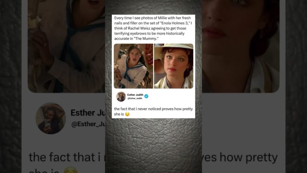 Millie Bobby Brown’s Nails vs Rachel Weisz’s Eyebrows in The Mummy 😂” Millie Bobby Brown’s Nails vs Rachel Weisz’s Eyebrows in The Mummy 😂"