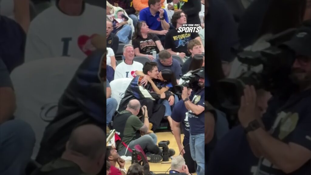 Kylie Jenner, Timothée Chalamet celebrate Knicks win with a kiss during Cleveland date night #shorts