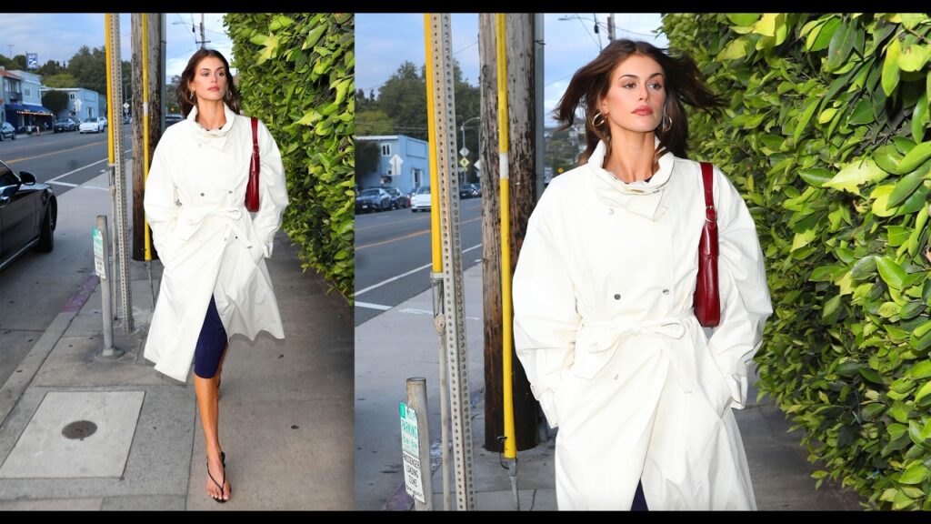 Kaia Gerber Channels Mom Cindy Crawford in Chic White Coat During Giorgio Baldi Dinner Run!