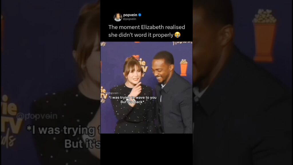 The moment Elizabeth Olsen realised she didn’t word it properly ππ The moment Elizabeth Olsen realised she didn't word it properly ππ
