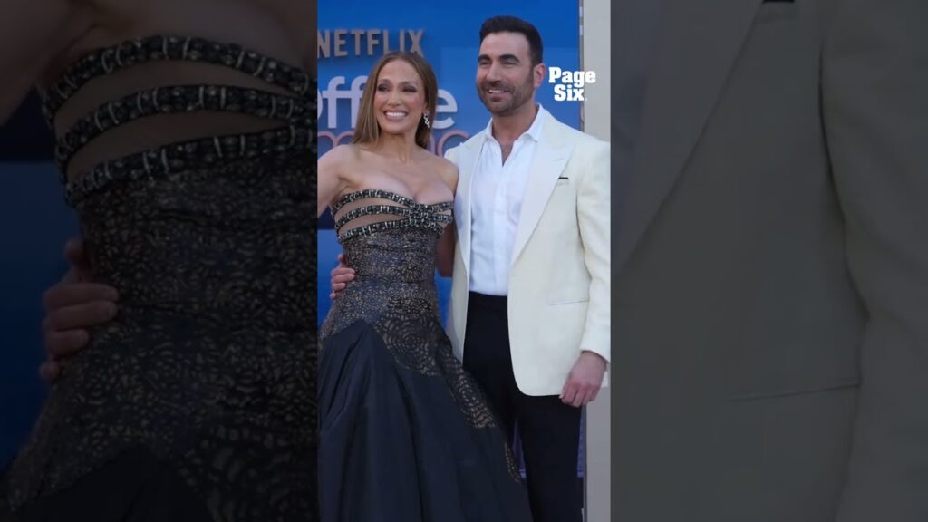 Jennifer Lopez & Brett Goldstein all smiles at the premiere of Office Romance #shorts Jennifer Lopez & Brett Goldstein all smiles at the premiere of Office Romance #shorts