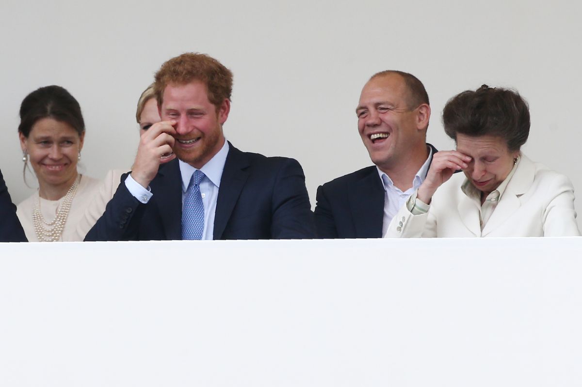 Prince Harry, Mike Tindall and Princess Anne 