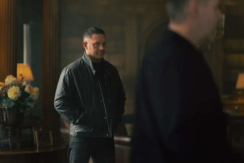 It was revealed on Friday that Hardy (pictured here on the crime drama), who played a fixer for a London crime family on “MobLand,” was let go after “on-set issues” with Butterworth, 101 Studios and others. Luke Varley/Paramount+