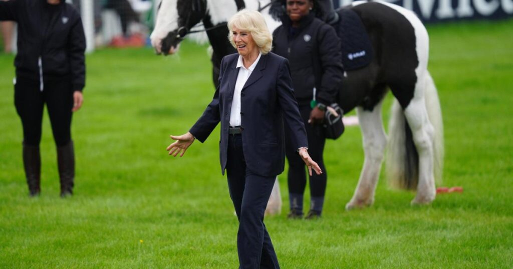 Queen Camilla wears suit as she reunites with ex-husband at event