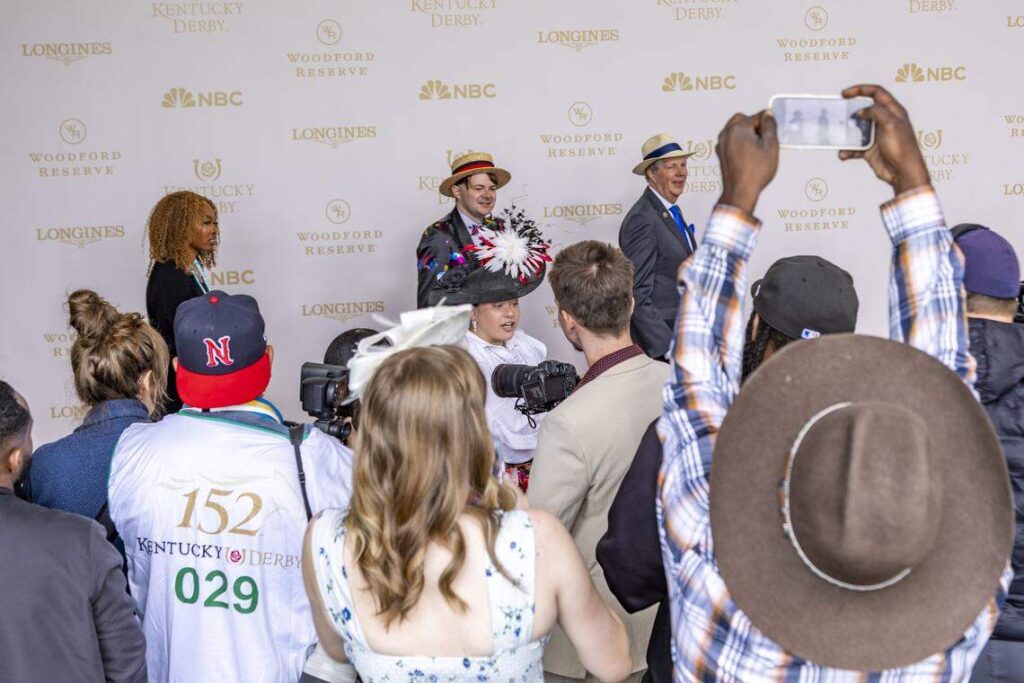 LOUISVILLE, KENTUCKY - MAY 02: (L-R) Dannielynn Birkhead and Larry Birkhead attend the Kentucky Derby 152 at Churchill Downs on May 02, 2026 in Louisville, Kentucky.