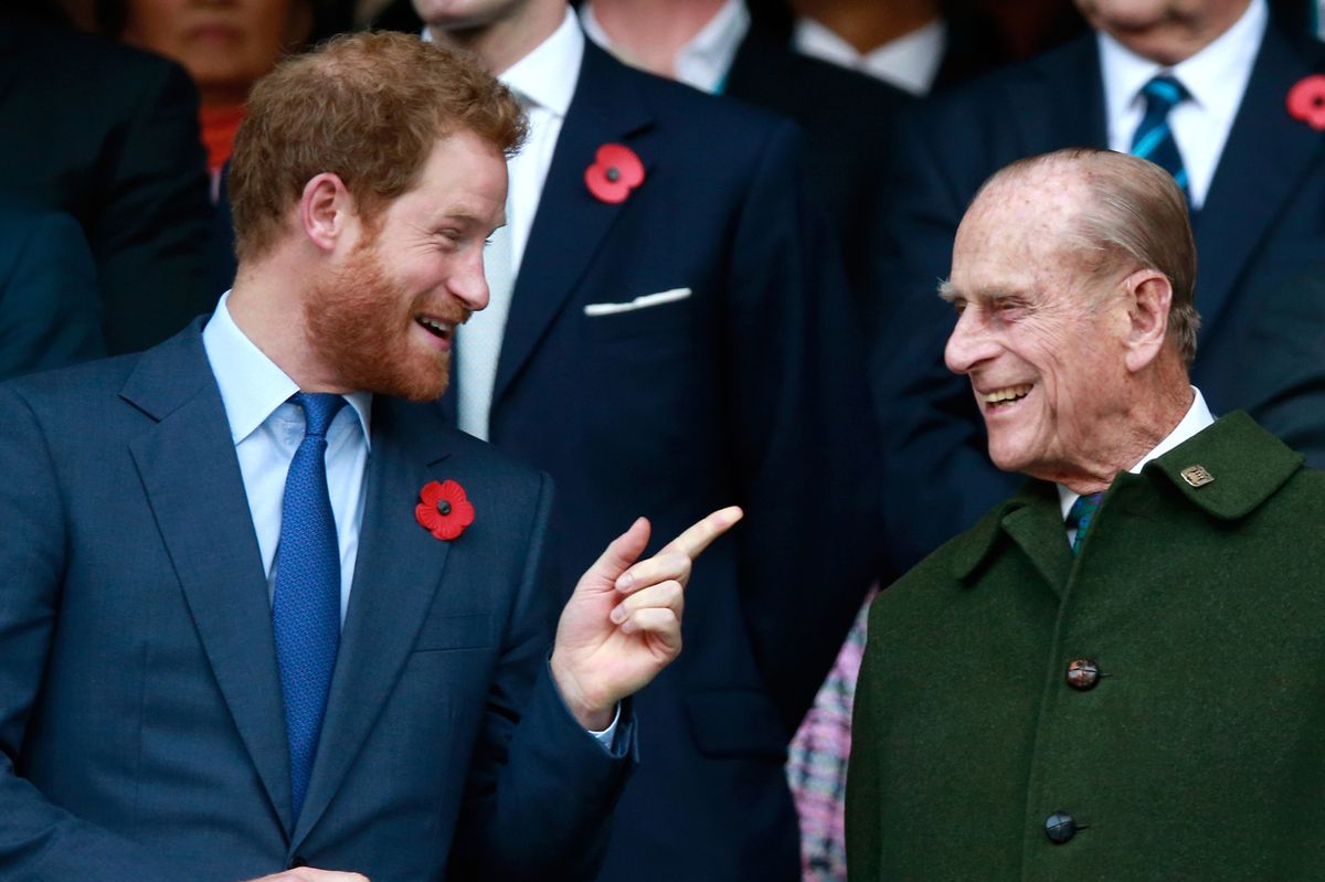 Prince Harry with his late grandfather Prince Philip
