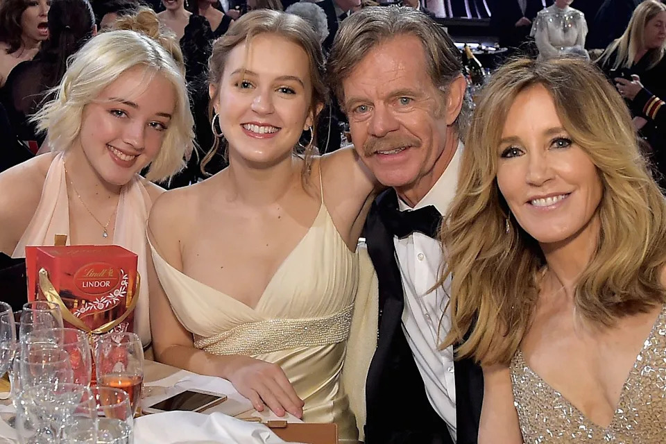 Sophia Macy, Georgia Macy, William H. Macy and Felicity Huffman at the Golden Globes in L.A. on Jan. 6, 2019Credit: Stefanie Keenan/Getty