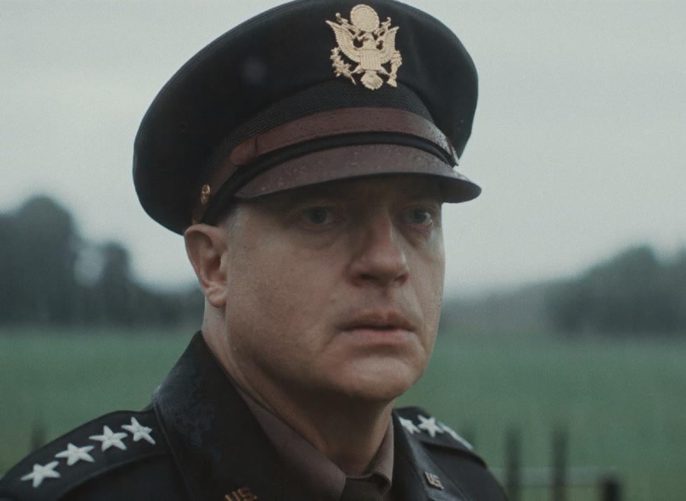 Brendan Fraser has been transformed into Dwight D. Eisenhower for an upcoming D-Day movie