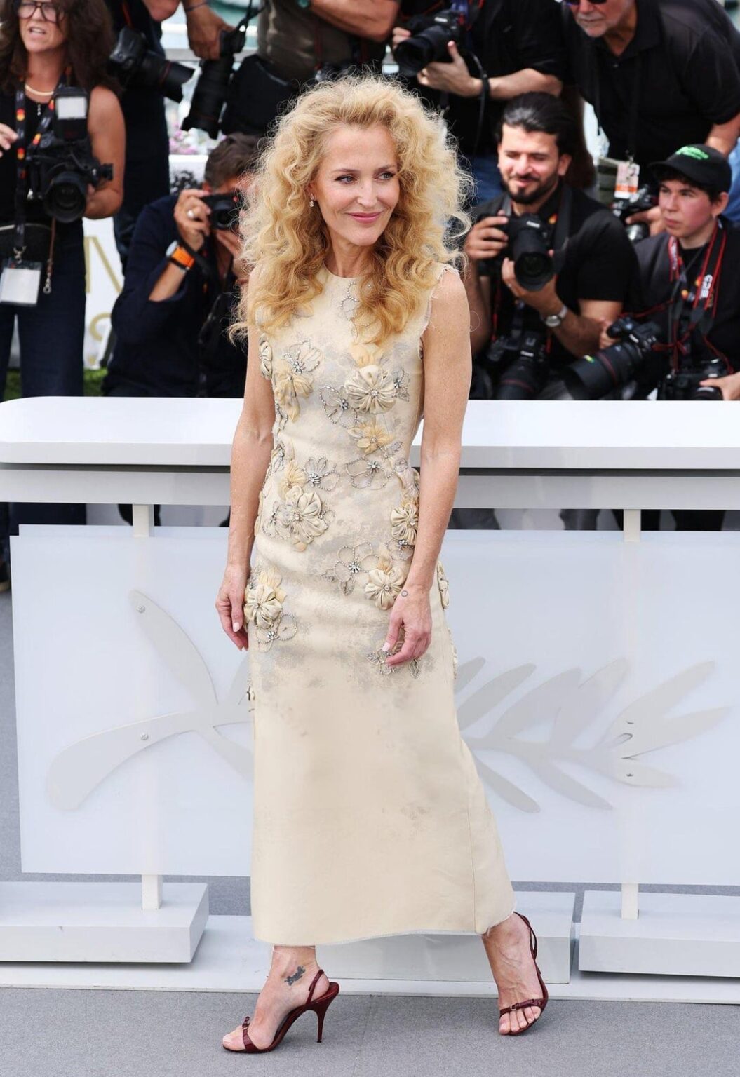 Gillian Anderson at the photocall for ‘Teenage Sex And Death At Camp Miasma’ at the79th Cannes Film Festival photocall (May 13, 2026)