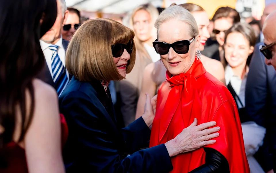Anna Wintour and Meryl Streep attend the world premiere of The Devil Wears Prada 2 at Lincoln Center in New York, New York on April 20, 2026