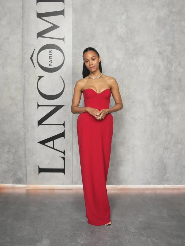 Zoe Saldana Wearing a Magda Butrym Gown at the Lancôme Longevity MD Dinner, May 2026 - Styled by Petra Flannery
