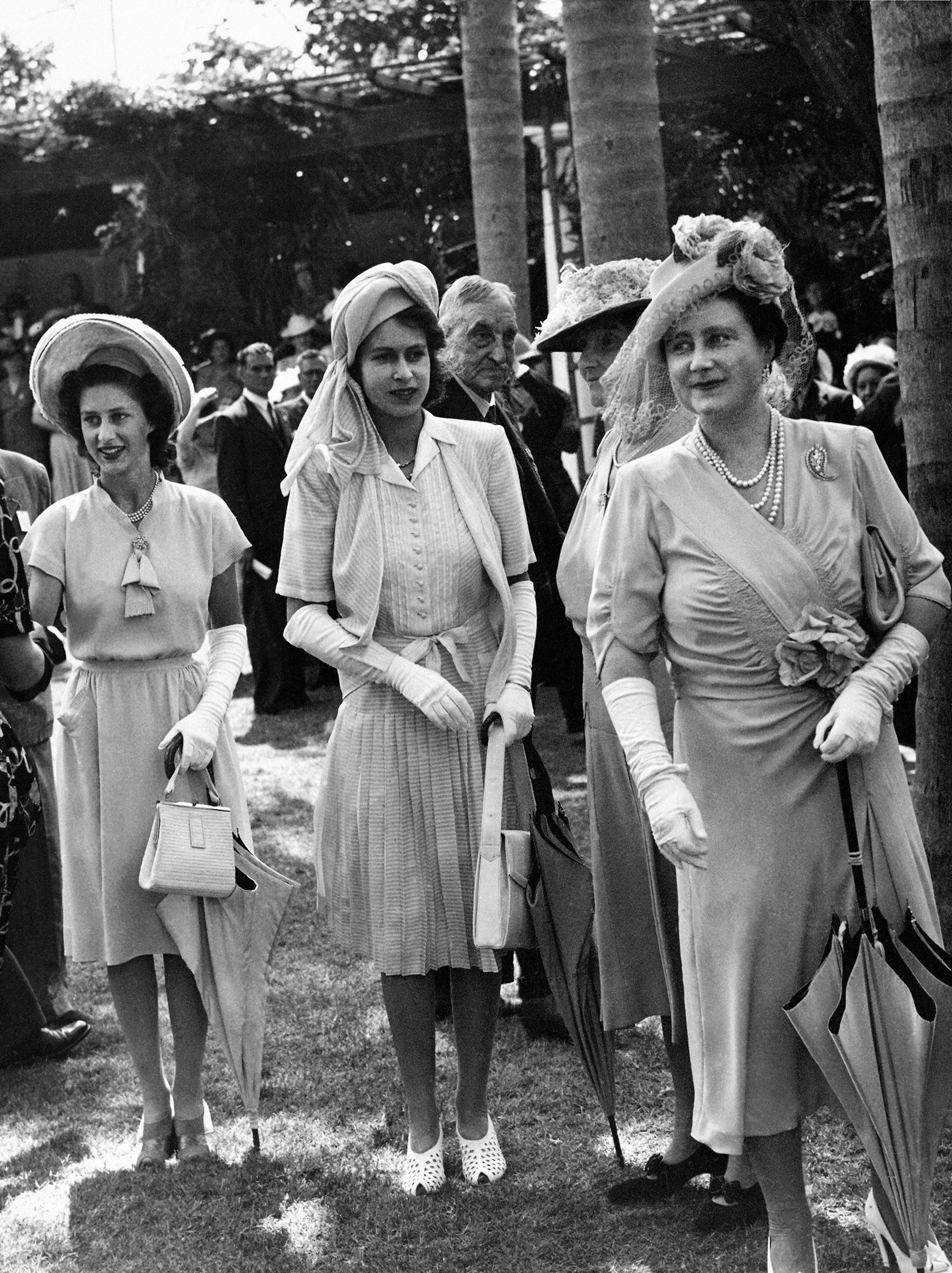 Princess Margaret, Princess Elizabeth and The Queen Mother - Durban