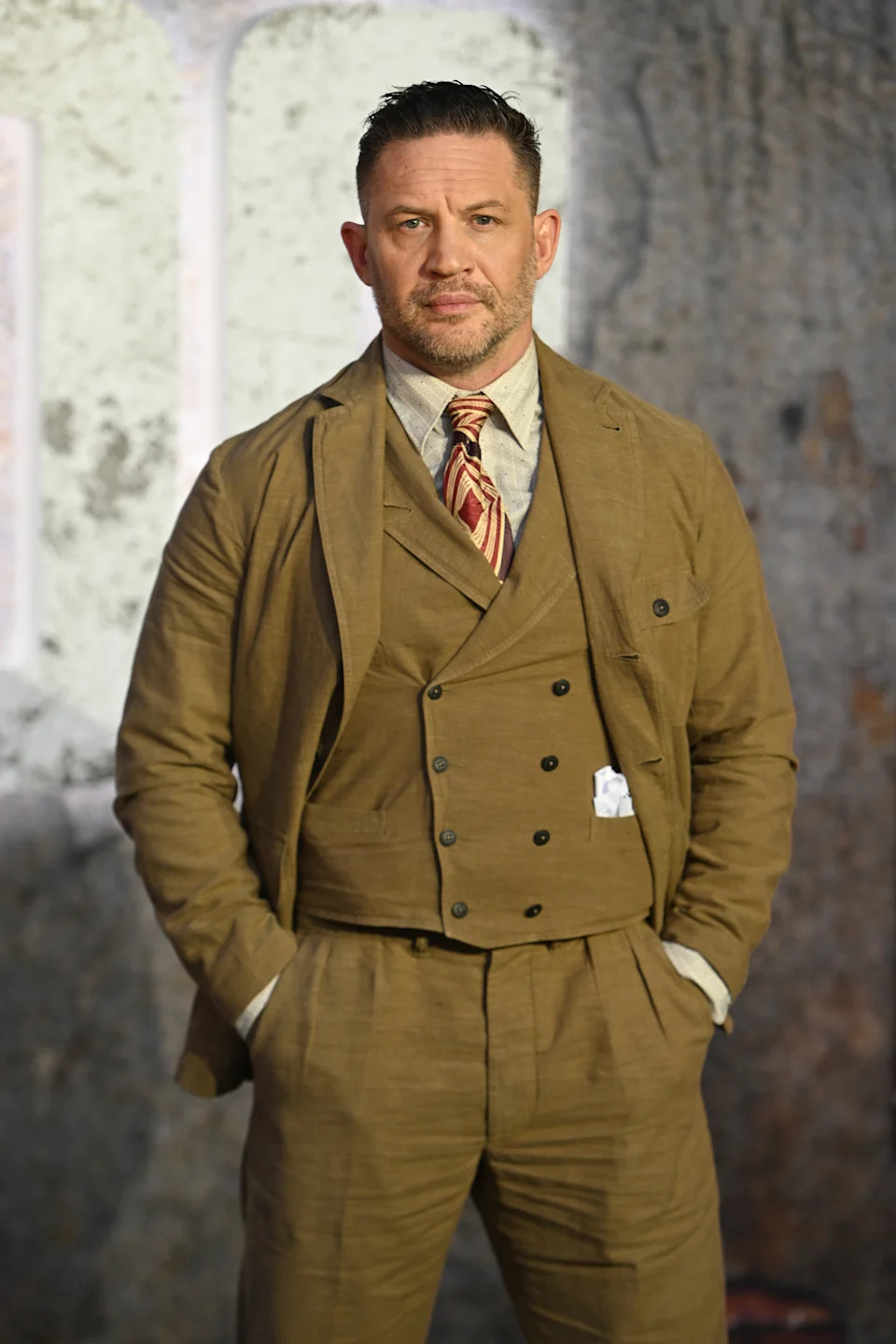 A new report has surfaced after Tom Hardy (pictured here in 2025) was allegedly axed from “MobLand” after two seasons. WireImage