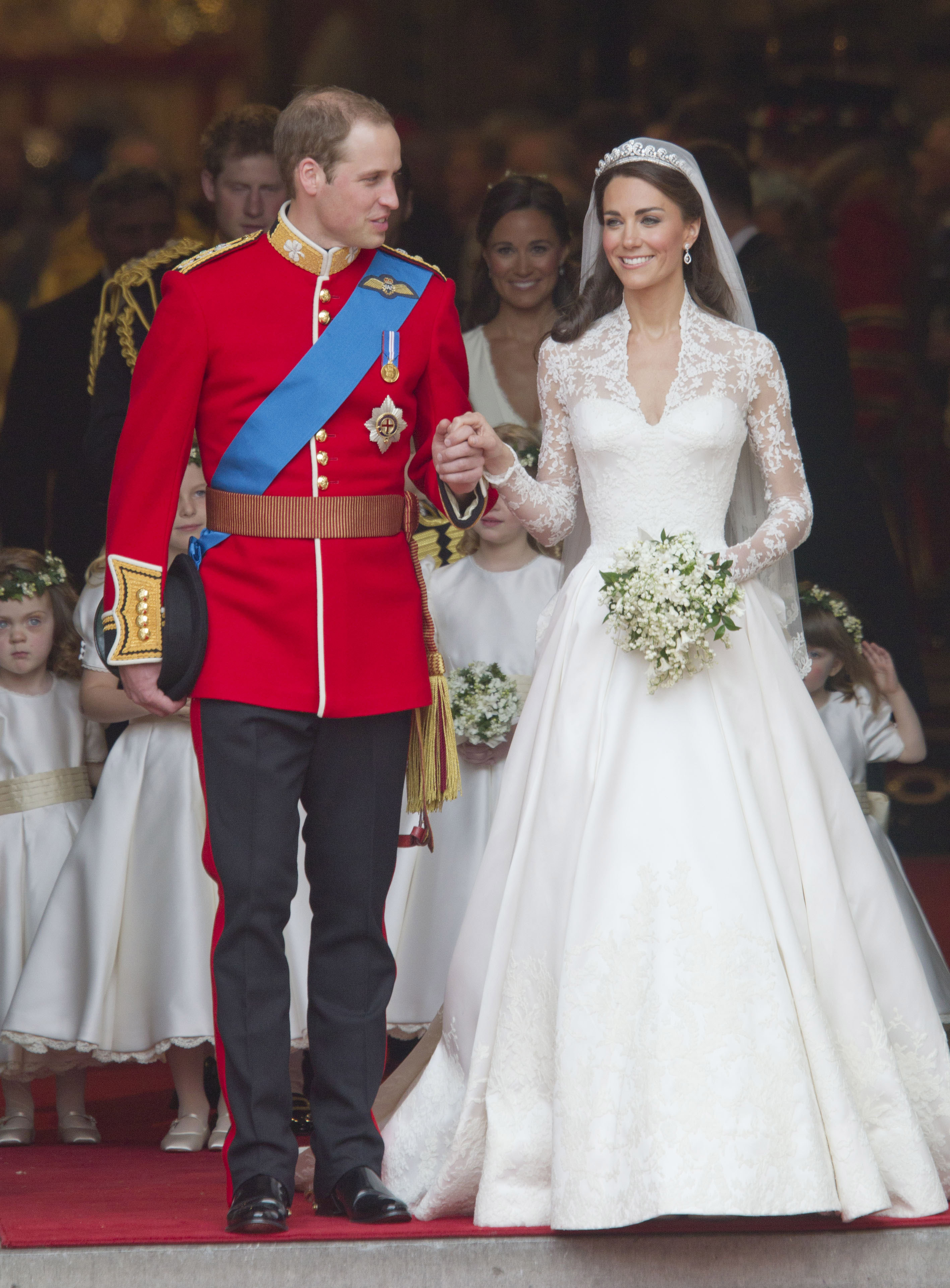 Prince William and Kate Middleton on their wedding day