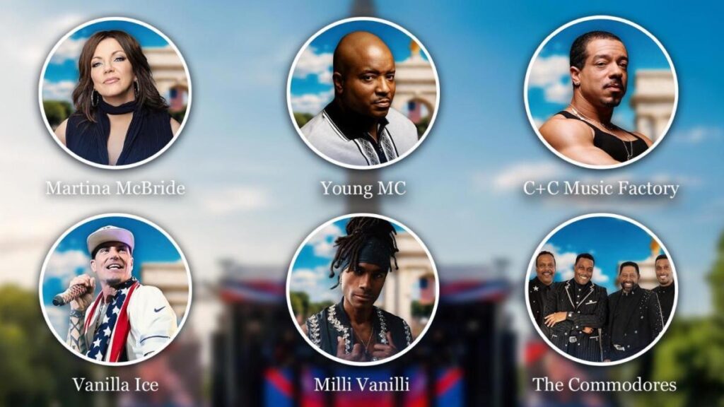 Trump Books All the Music Heavyweights for Freedom 250 Great American State Fair.  Vanilla Ice, Milli Vanilli, Flo Rida, Bret Michaels, and more will place shows on the National Mall