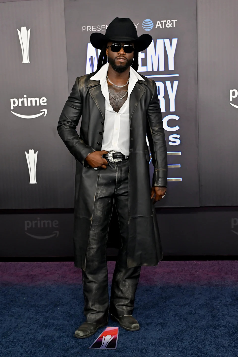 LAS VEGAS, NEVADA - MAY 17: EDITORIAL USE ONLY. Shaboozey attends the 61st Academy of Country Music Awards at MGM Grand Garden Arena on May 17, 2026 in Las Vegas, Nevada. (Photo by David Becker/Getty Images)