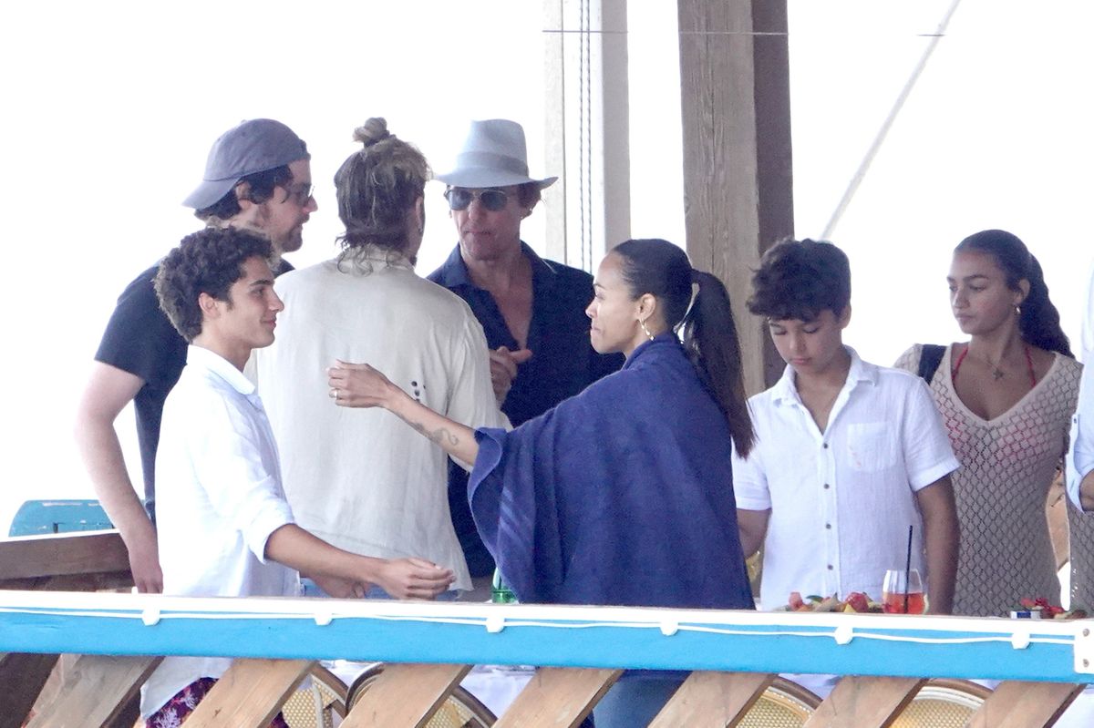 Saldana was spotted greeting McConaughey's children