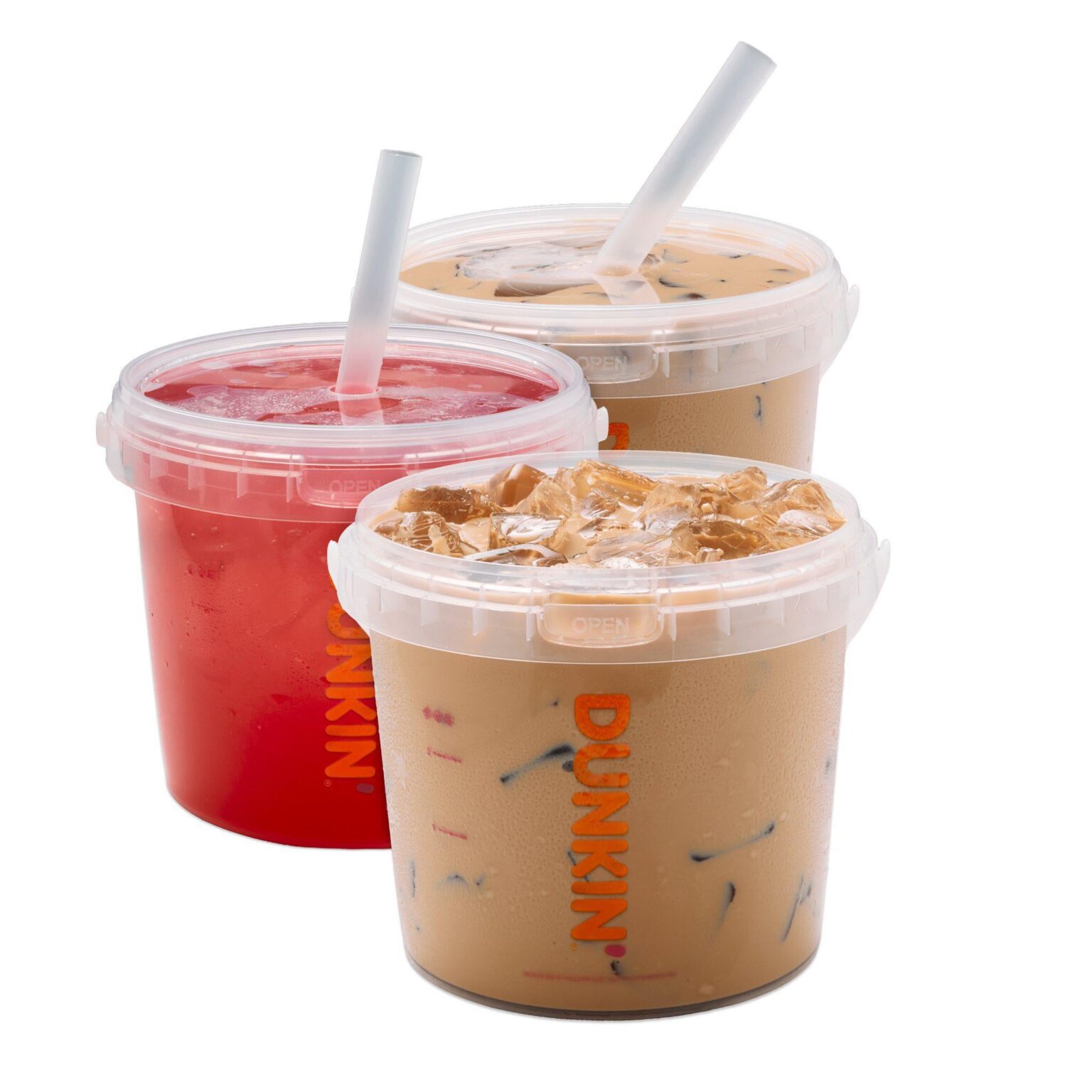 Dunkin' Donuts is now launching its viral 48-ounce drink bucket nationwide. The bucket can be filled with iced coffee, iced lattes, and Refreshers
