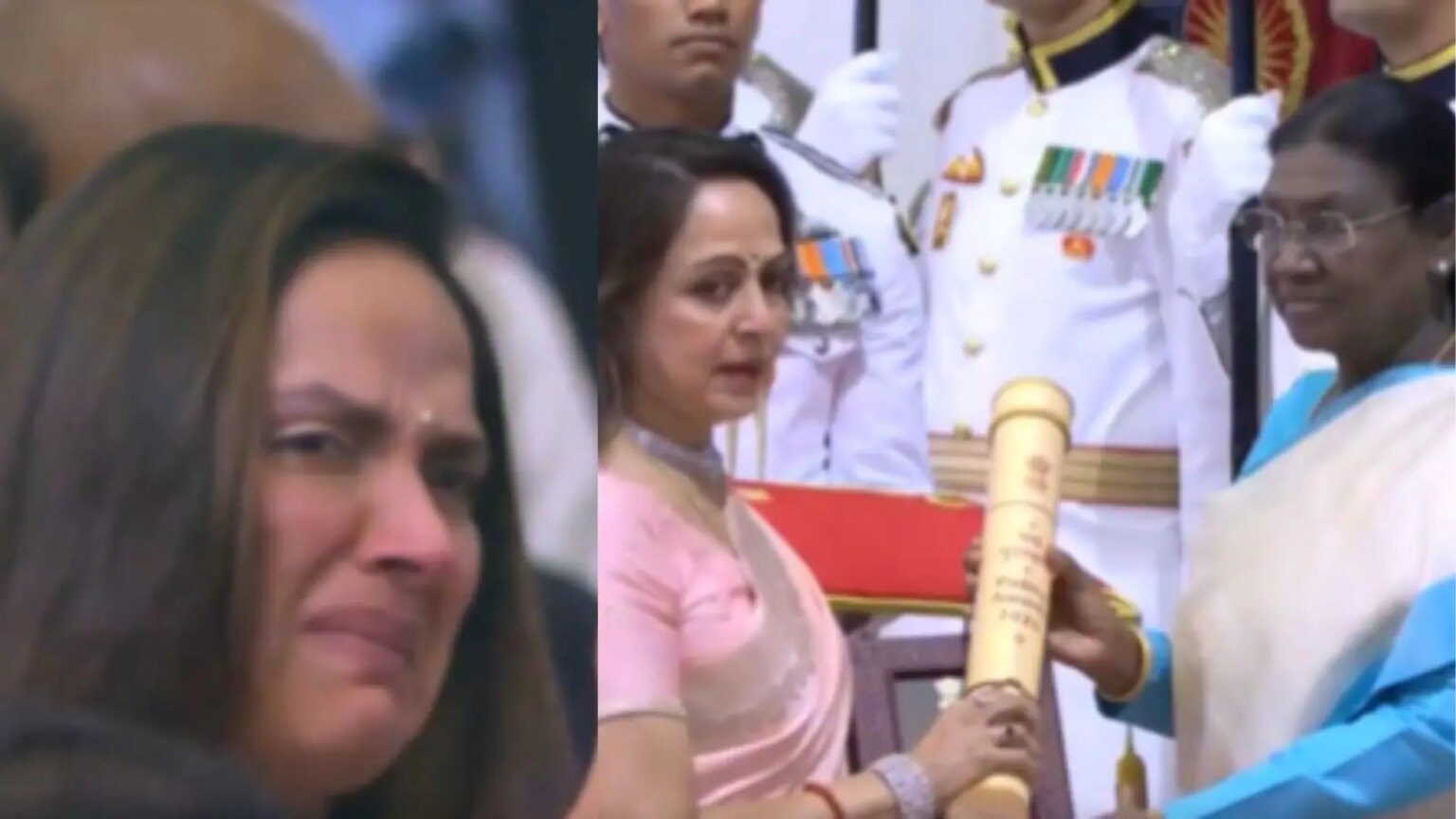 Watch: Ahana Deol Breaks Down As Hema Malini Accepts Dharmendra's Padma Vibhushan