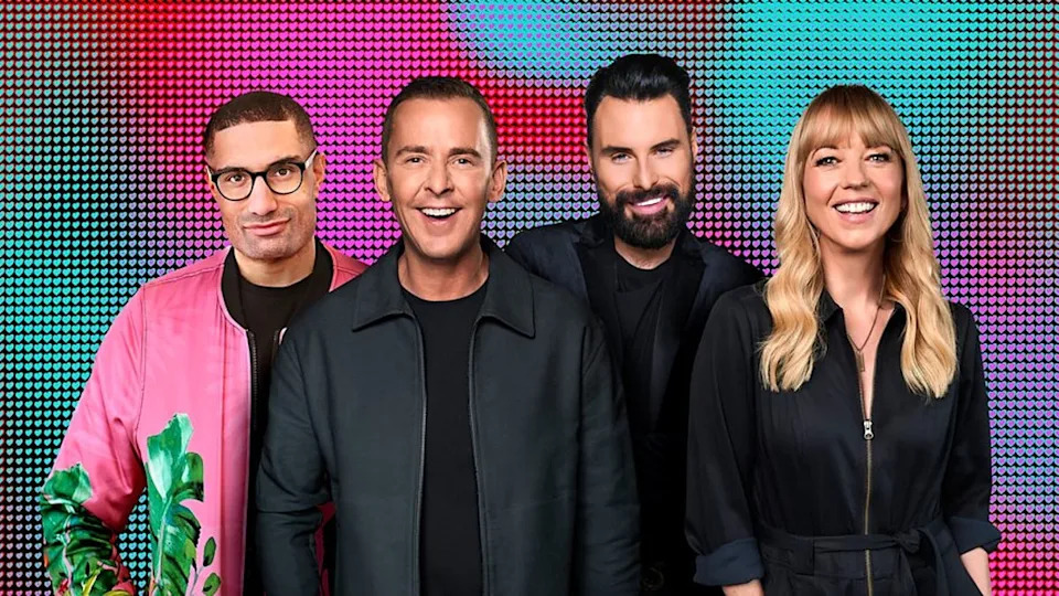 Richie Anderson, Scott Mills, Rylan Clark and Sara Cox previously commentated Eurovision together (BBC)