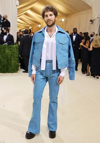 Ben Platt poses for the photographers at the Met Gala in N.Y.C. on Sept. 13, 2021Credit: Mike Coppola/Getty