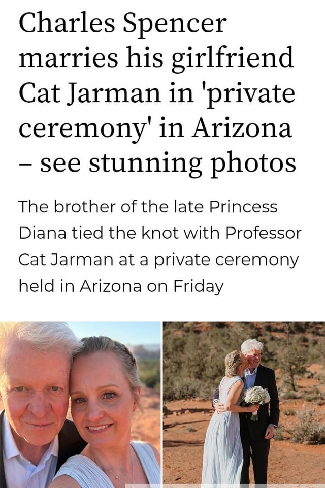 Charles Spencer marries Cat Jarman in Arizona