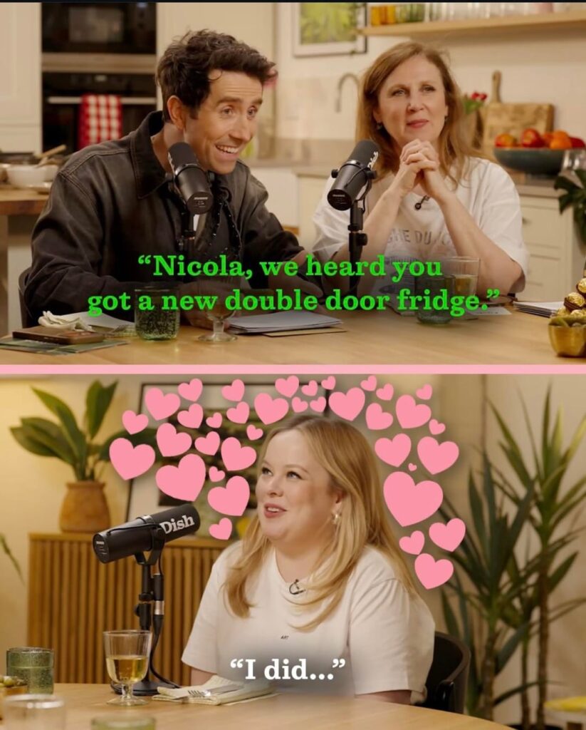 Get someone who looks at you the way Nicola Coughlan looks at her American double door fridge