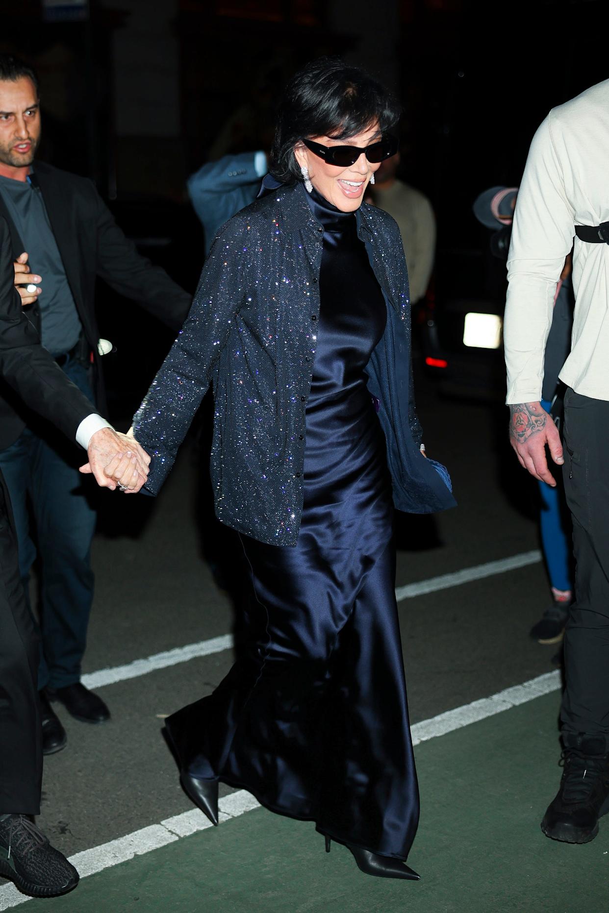 Kris Jenner at Jeff Bezos and Lauren Sánchez Bezos' Met Gala pre-party in May 2026.