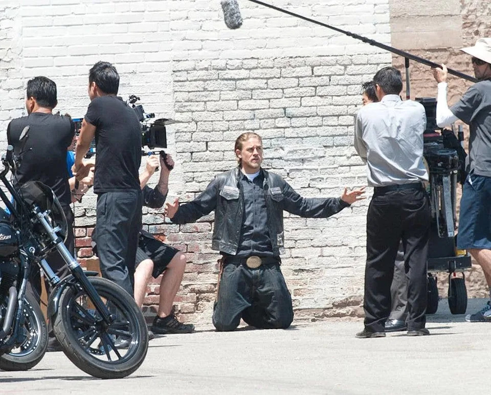 Charlie on the set of the hit show