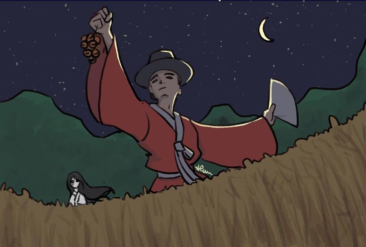 An illustration depicting a Korean shaman / Korea Times illustration by Kim Young-moo