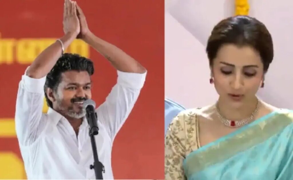 Trisha Krishnan Attends Vijay's Oath-Taking Ceremony In Chennai. Watch