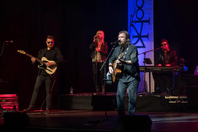 Dr. Hook seen playing guitar while performing on stage at Dublin's Olympia Theatre.
