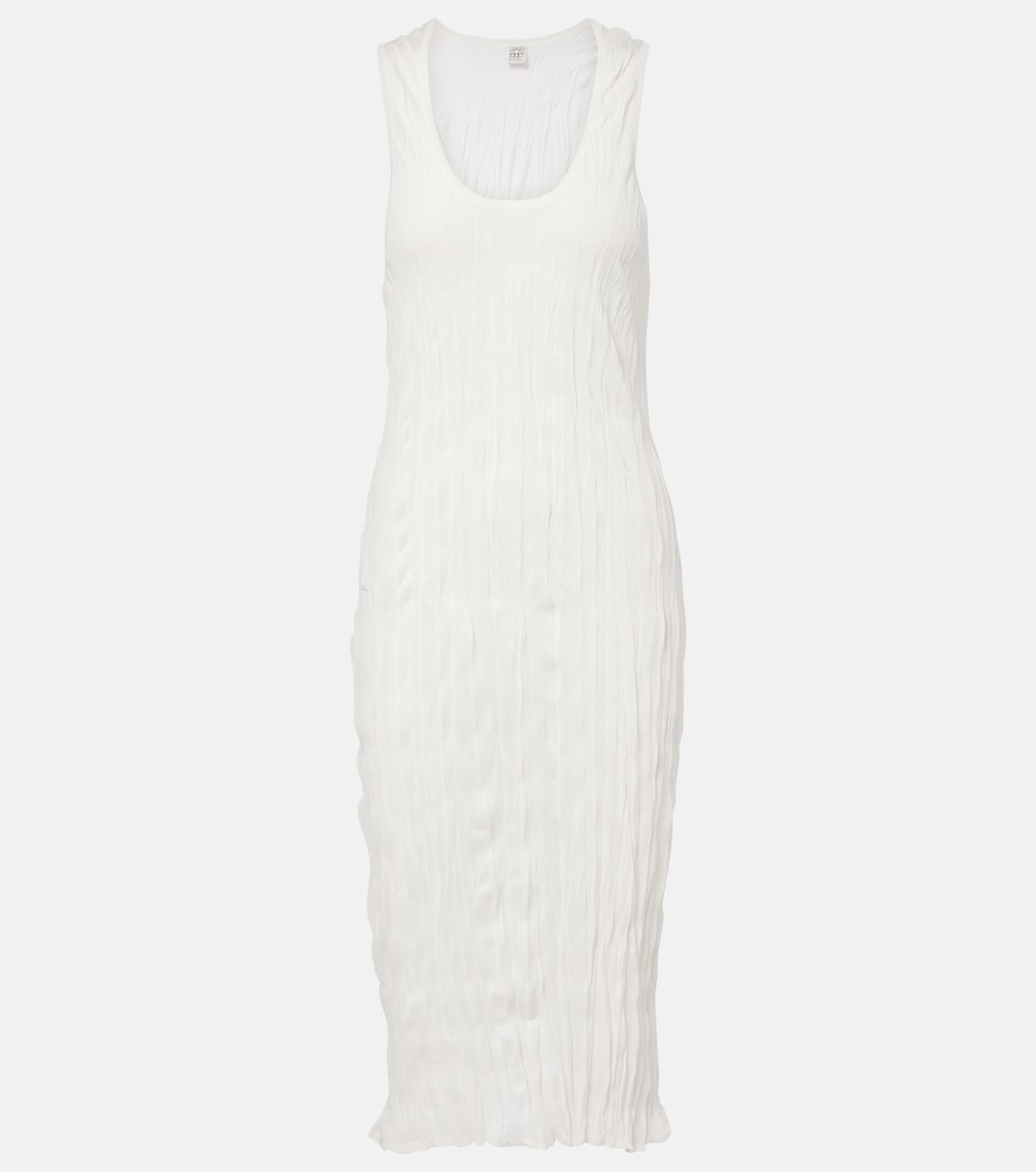 Pleated Midi Dress in White - Toteme