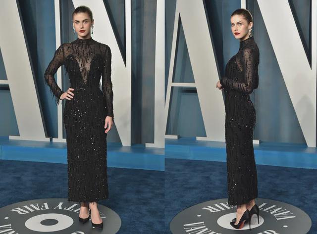 Alexandra Daddario Wore Carolina Herrera Autumn/Winter 2022 to the 2022 Vanity Fair Oscar Party [4051 x 3000]