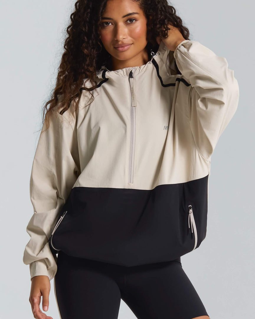 Women's Momentum Half Zip Anorak:silver Lining / Xs