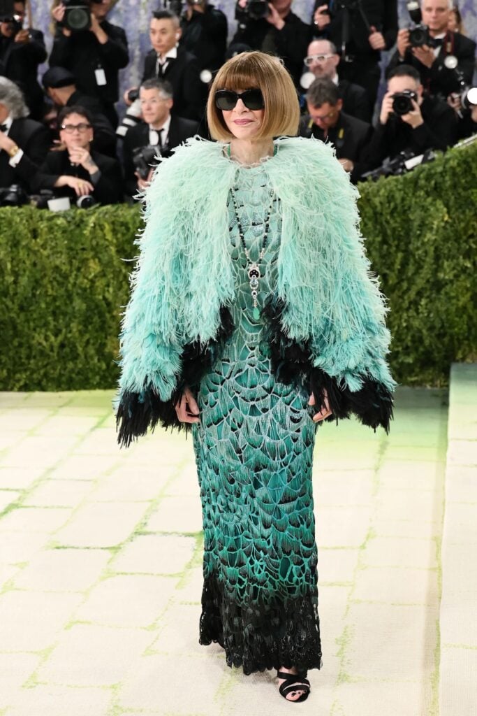 Anna Wintour in custom Chanel floral gown at the 2026 Met Gala
