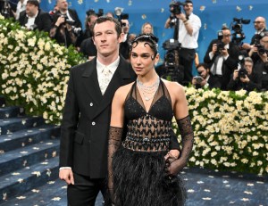 Callum Turner, Dua Lipa at The 2025 Met Gala Celebrating "Superfine: Tailoring Black Style" held at the Metropolitan Museum of Art on May 05, 2025 in New York, New York.