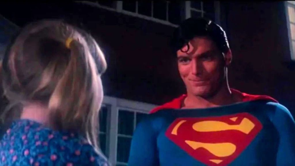 Christopher Reeve saving a cat in Superman The Movie